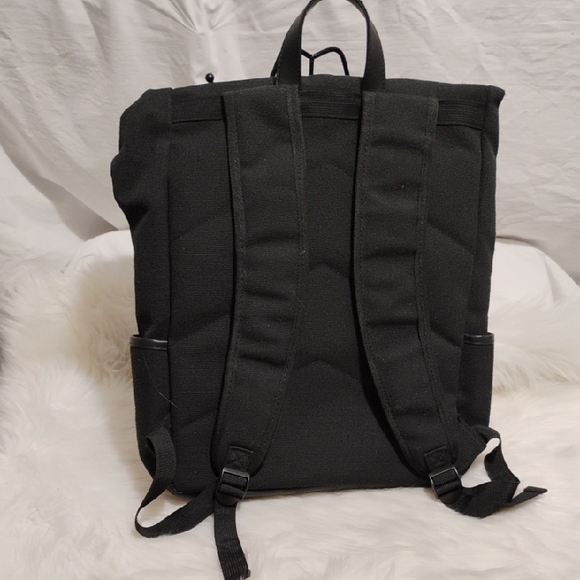 Mercedez Benz Sleek Black Minimalist Backpack with Fold-Over Flap Hardly Used - Picture 3 of 9